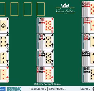 BAKER'S DOZEN SOLITAIRE Gameplay Images 1