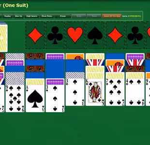 Spider Solitaire One Suit Gameplay Images 1